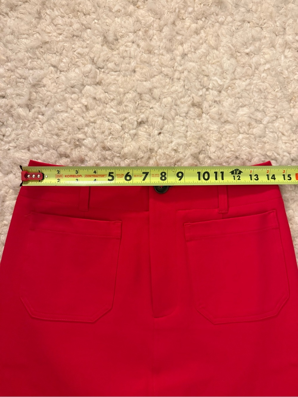 Anthropologie Maeve Red Ponte Knit Colette high waist midi pencil Skirt pocket S - Picture 9 of 11